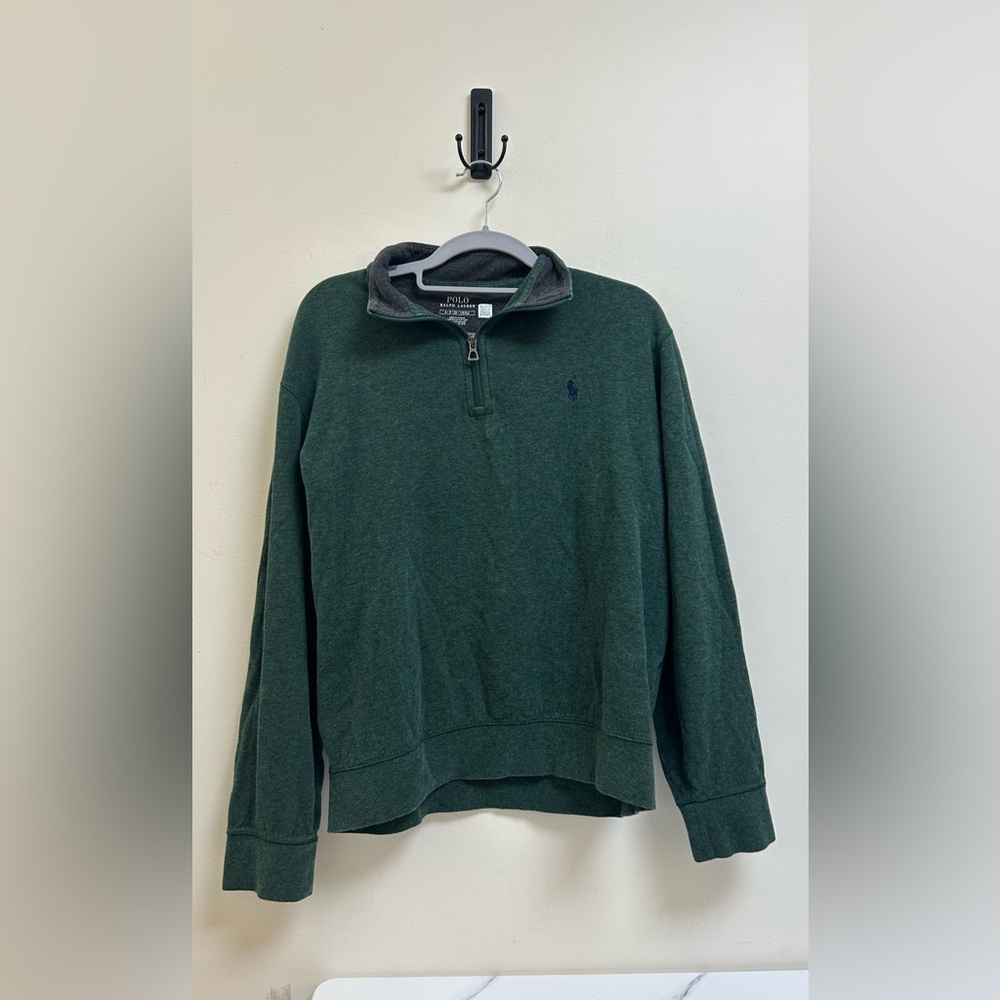 Polo Ralph Lauren Green Quarter Zip Pullover Sweatshirt Size Small